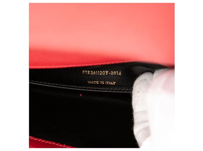 Rote große Leder-Clutch Belle de Jour von Saint Laurent - Ansicht 6