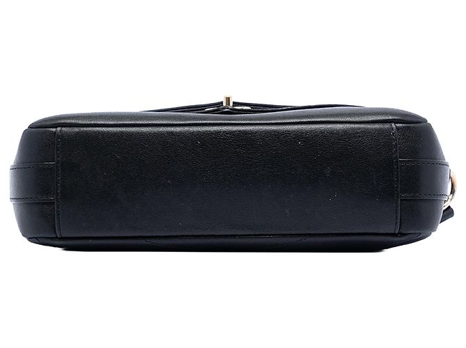 Chanel Mini Nera in Pelle di Pecora Trapuntata Doppio Chevron Nero - vista 3