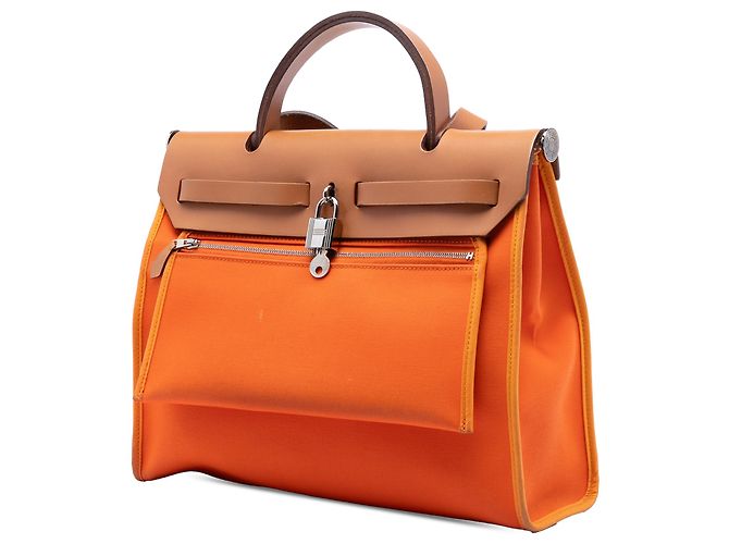 Hermès Arancione Toile Herbag Zip 31 - vista 2