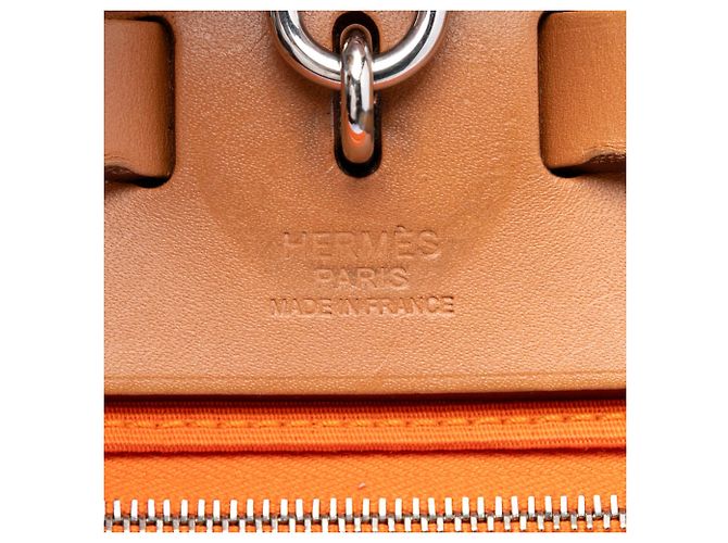 Hermès Arancione Toile Herbag Zip 31 - vista 5