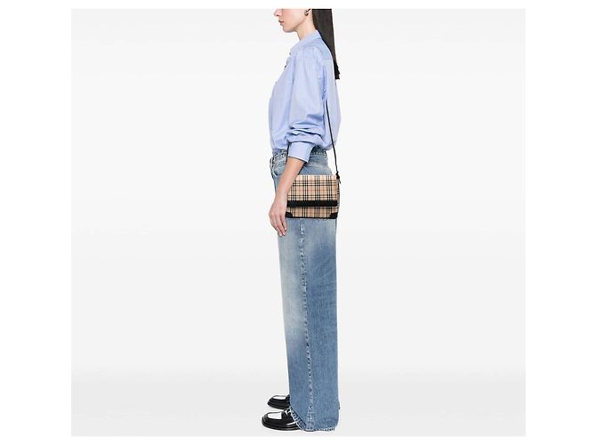 Burberry Beiger Hauscheck Canvas Umhängetasche - Ansicht 6