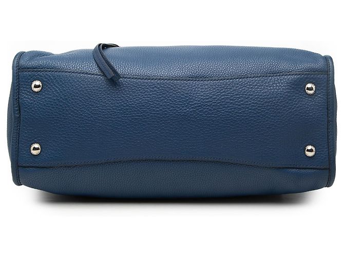 Prada Blue Vitello Phenix Zip Top Handtasche Blau - Ansicht 3