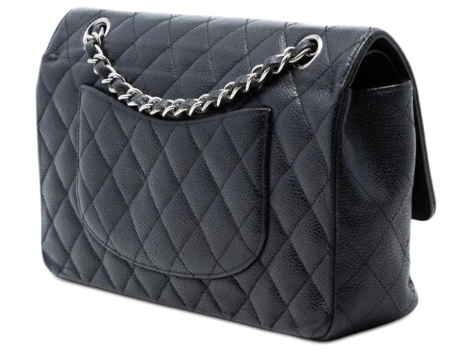 Chanel Nero Medio Classico Caviar Doppio Flap - vista 2