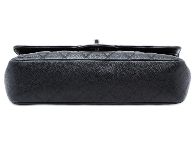Chanel Nero Medio Classico Caviar Doppio Flap - vista 3