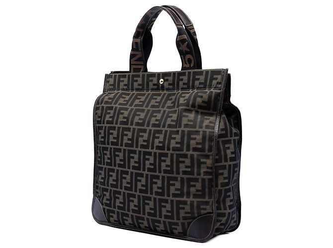 Bolso de compras de lona Zucca marrón Fendi Castaño - vista 2