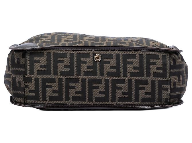 Bolso de compras de lona Zucca marrón Fendi Castaño - vista 3