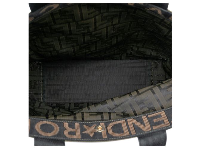 Bolso de compras de lona Zucca marrón Fendi Castaño - vista 4