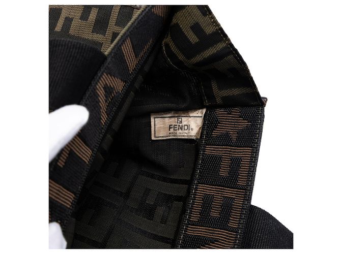 Bolso de compras de lona Zucca marrón Fendi Castaño - vista 5