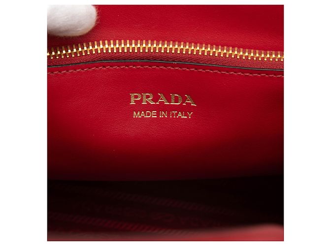 Prada Rosso Piccolo Saffiano Pelle Monocromatico Borsa a Mano con Manico Superiore - vista 5