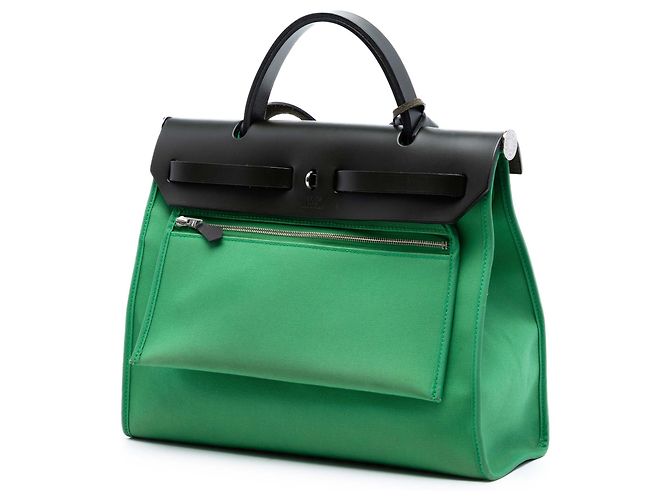 Hermès Borsa Herbag Zip 31 Verde - vista 2