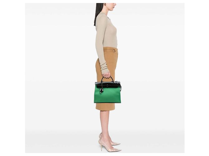 Hermès Borsa Herbag Zip 31 Verde - vista 8