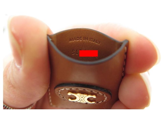 Céline NUOVO PENDENTE A SPECCHIO CELINE 46T393BBR CASE IN CUOIO LOGO TRIONFO PENDENTE D'oro - vista 10