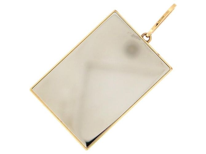 Céline NUOVO PENDENTE A SPECCHIO CELINE 46T393BBR CASE IN CUOIO LOGO TRIONFO PENDENTE D'oro - vista 2