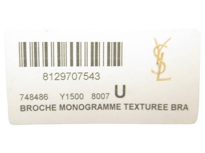NUEVO BROCHE SAINT LAURENT 748486 CASSANDRE MONOGRAMA YSL ECORCE BROCHE - vue 12