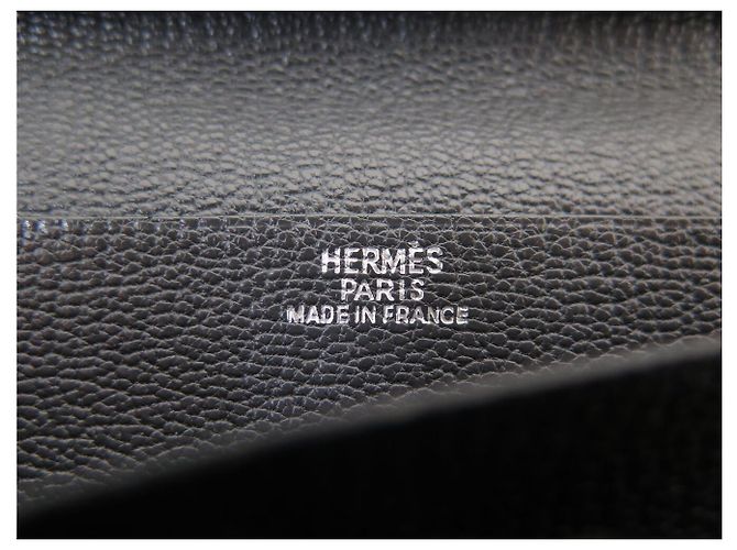 Hermès HERMES BEARN GLEICHT IN MYSORE-LEDER GRAU MÜNZBEUTEL - Ansicht 6