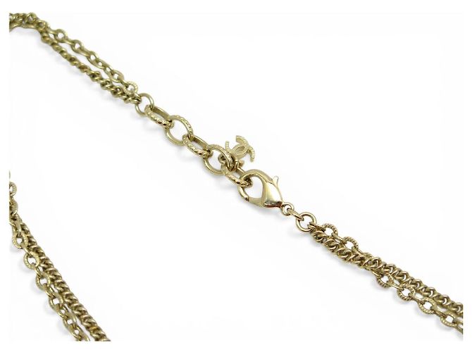 NUOVO COLLIER CHANEL SAUTOIR PIETRE MULTICOLORI LOGO CC D'oro - vista 5