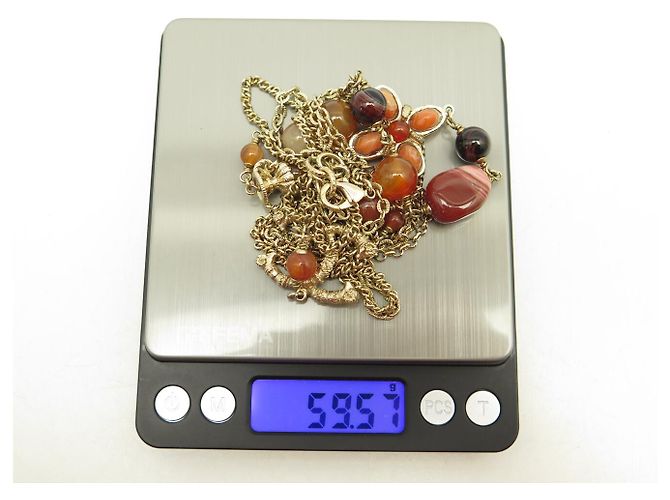 NUOVO COLLIER CHANEL SAUTOIR PIETRE MULTICOLORI LOGO CC D'oro - vista 7