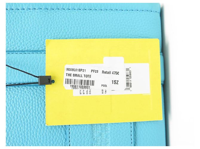 NUOVO BORSA MARC JACOBS THE SMALL TOTE BAG H009L01SP21 IN PELLE BLU CON TRACOLLA - vista 17