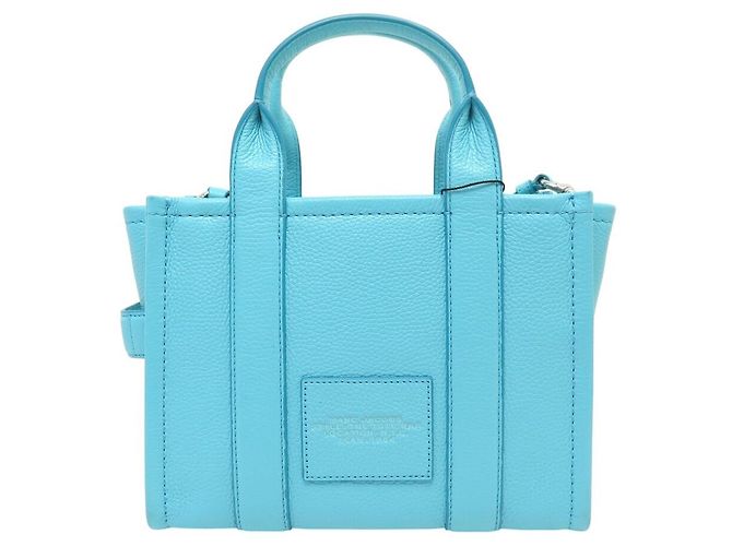 NUOVO BORSA MARC JACOBS THE SMALL TOTE BAG H009L01SP21 IN PELLE BLU CON TRACOLLA - vista 2