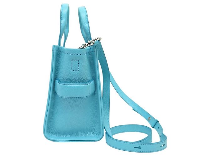 NUOVO BORSA MARC JACOBS THE SMALL TOTE BAG H009L01SP21 IN PELLE BLU CON TRACOLLA - vista 4