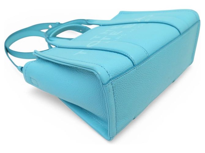 NUOVO BORSA MARC JACOBS THE SMALL TOTE BAG H009L01SP21 IN PELLE BLU CON TRACOLLA - vista 5