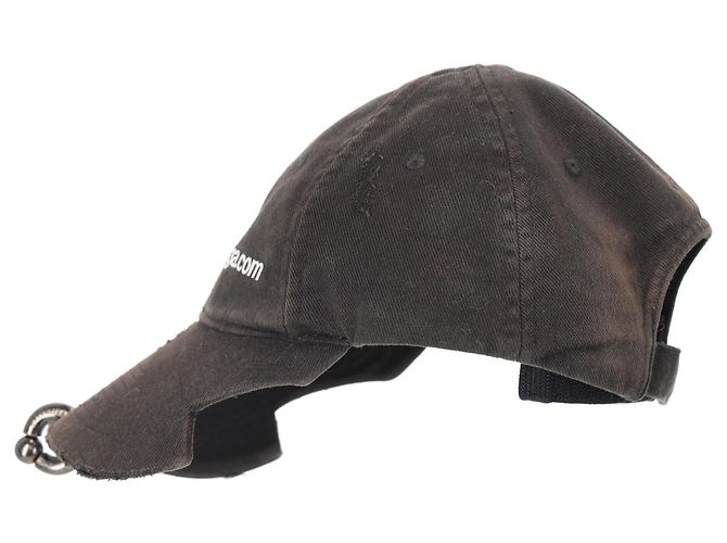 Balenciaga Piercing Distressed Baseball Cap in Black Cotton - view 2
