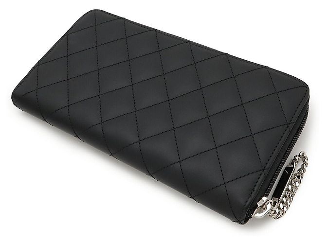 Cartera larga de piel suave de la línea Cambon de Chanel Negro Rosa - vista 2