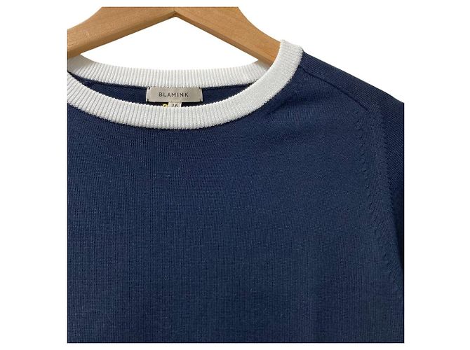Autre Marque Blamink 14G Strick Kurzarmoberteil Blau - Ansicht 2