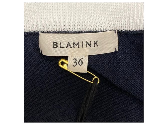 Autre Marque Blamink 14G Strick Kurzarmoberteil Blau - Ansicht 4