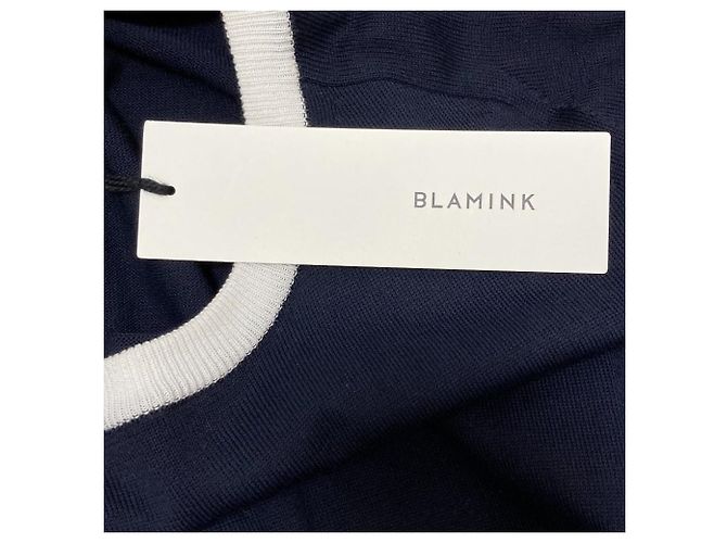Autre Marque Blamink 14G Strick Kurzarmoberteil Blau - Ansicht 8