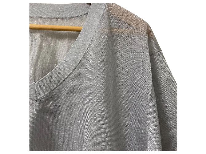 Autre Marque CLANE Transparente V-Ausschnitt Stricktop Braun - Ansicht 2