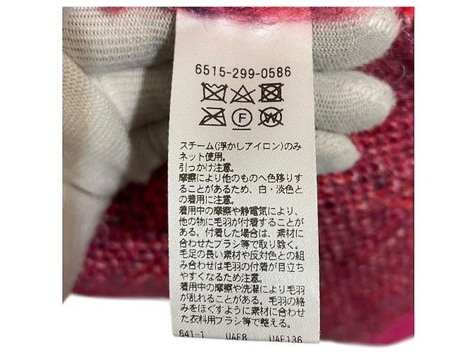 Autre Marque Cárdigan largo de mohair con estampado de cuadros Drawer Rosa - vista 7
