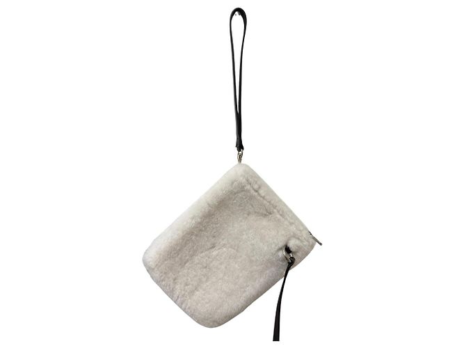 Borsa a spalla mini in shearling Jil Sander Bianco - vista 2