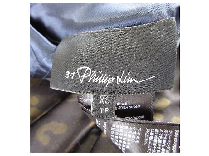 Autre Marque Chaqueta 2 en 1 de satén 3.1 Phillip Lim Verde Caqui Azul marino - vista 8