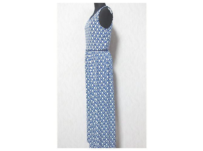 Autre Marque Langes Kleid Brooks Brothers Weiß Blau - Ansicht 3