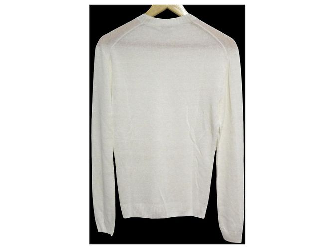 Autre Marque BLAMINK Leinen-Nylon Stricktop Weiß Aus weiß - Ansicht 2