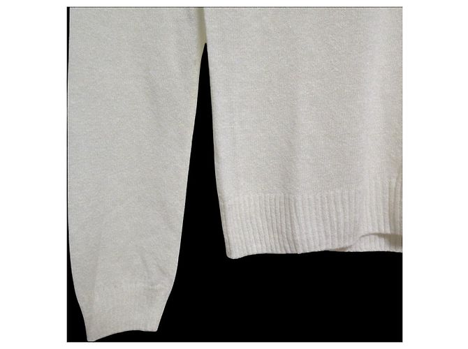 Autre Marque BLAMINK Leinen-Nylon Stricktop Weiß Aus weiß - Ansicht 4
