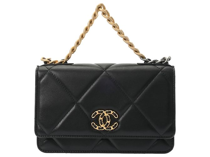Cartera de cadena acolchada Chanel 19 Negro - vista 2