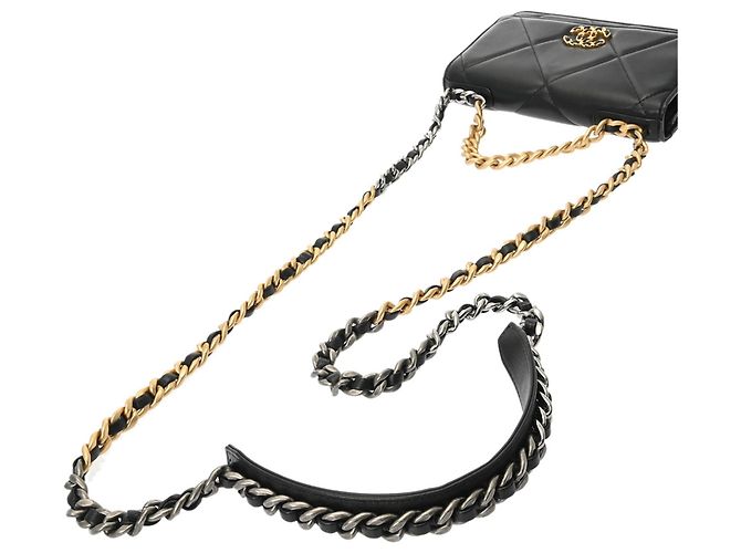 Cartera de cadena acolchada Chanel 19 Negro - vista 4