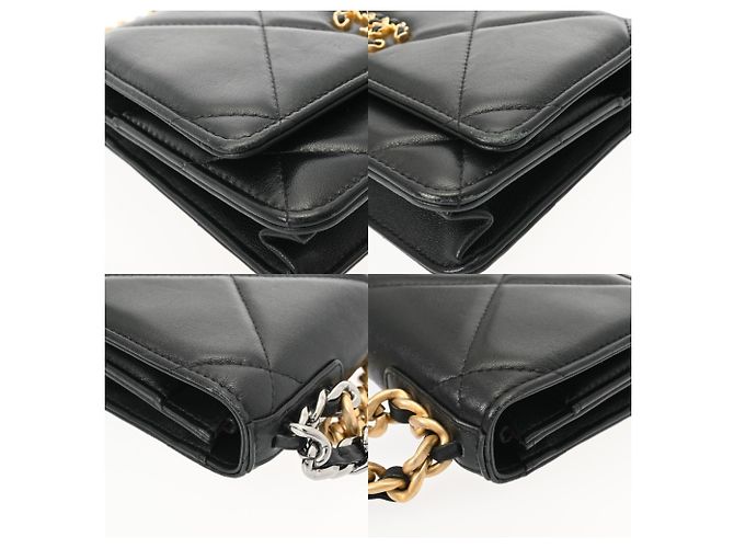 Cartera de cadena acolchada Chanel 19 Negro - vista 7
