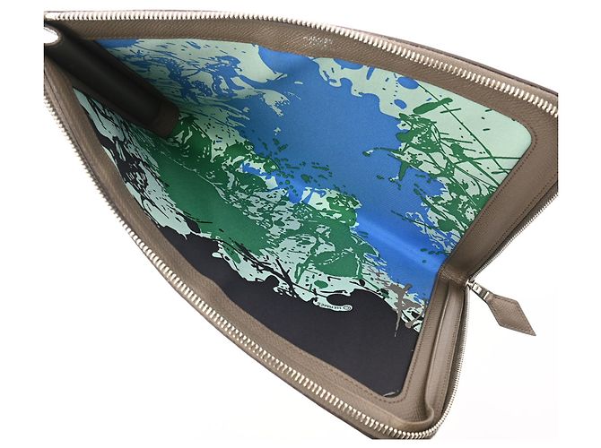 Borsa Clutch con Zip Hermès Taupe - vista 10