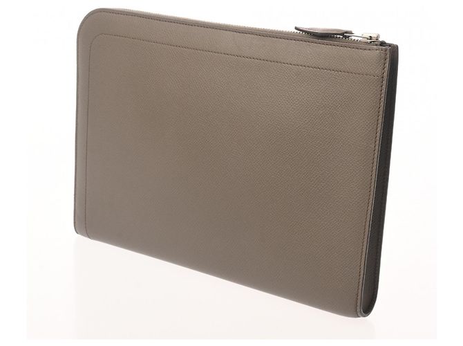 Borsa Clutch con Zip Hermès Taupe - vista 3