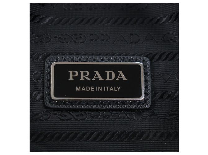 Borsa a corpo in nylon e pelle Prada 2VH176 Nero - vista 11
