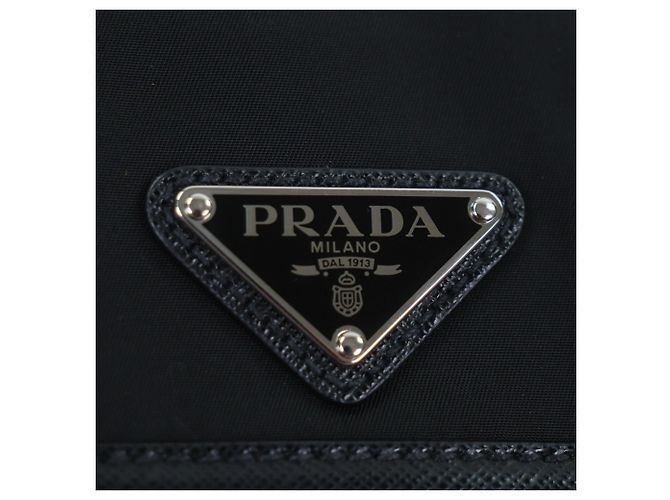 Borsa a corpo in nylon e pelle Prada 2VH176 Nero - vista 6