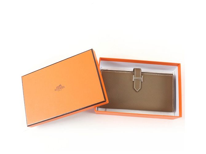 Hermès Cartera Larga Soufflé Bearn Hermes Gris pardo - vista 2