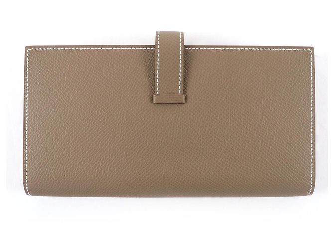 Hermès Cartera Larga Soufflé Bearn Hermes Gris pardo - vista 3