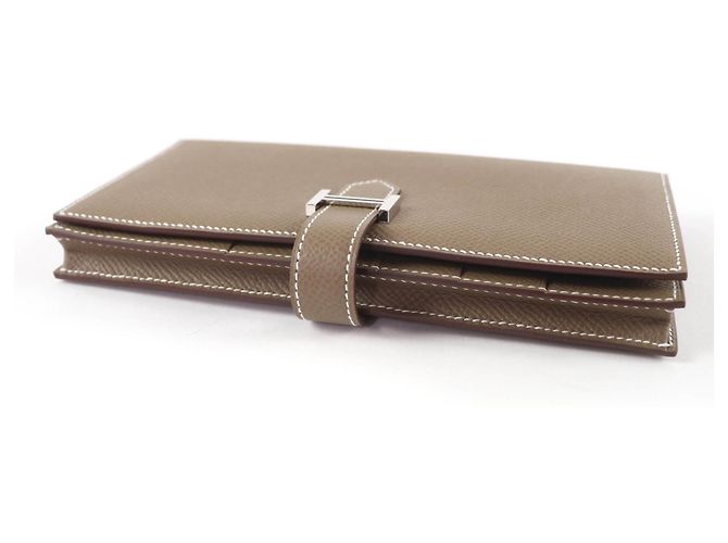 Hermès Cartera Larga Soufflé Bearn Hermes Gris pardo - vista 5