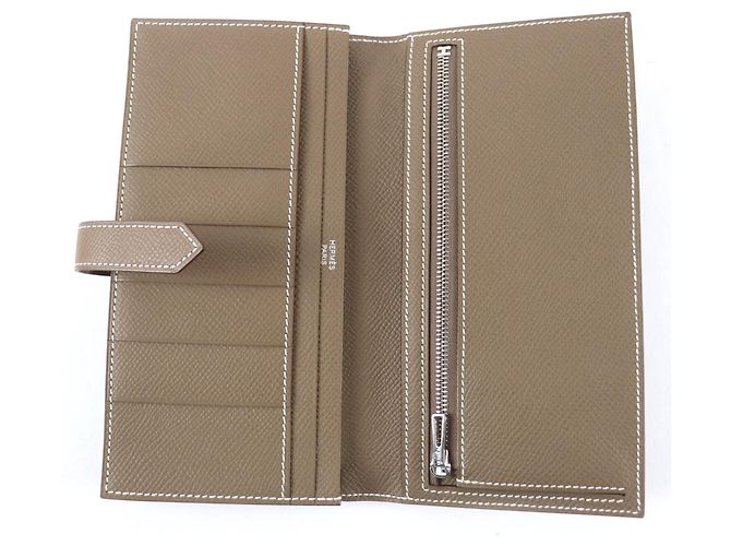 Hermès Cartera Larga Soufflé Bearn Hermes Gris pardo - vista 6