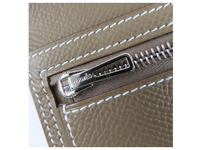 Hermès Cartera Larga Soufflé Bearn Hermes Gris pardo - vista 9