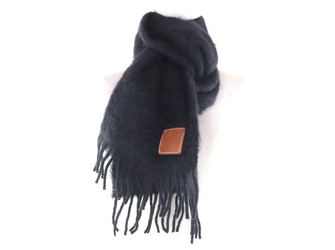 Stola in misto mohair e lana Loewe nera Nero - vista 3